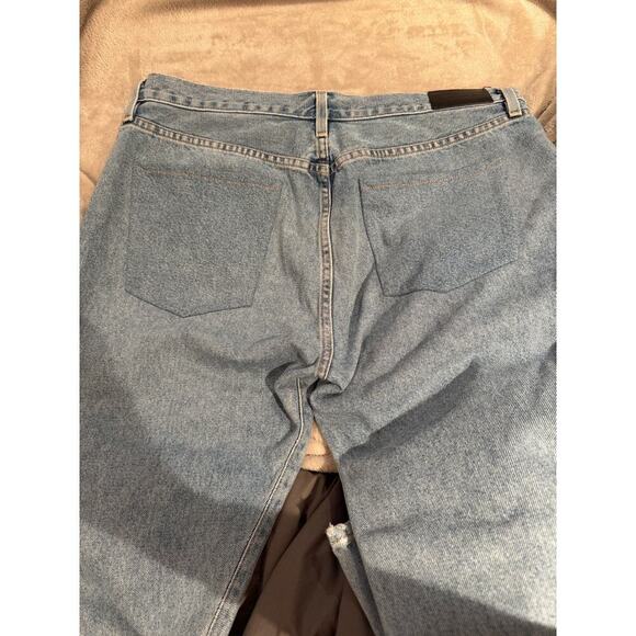 Goldsign Cropped Low Slung Medium Wash Jeans 30 Waist Marled Blue - Picture 6 of 10